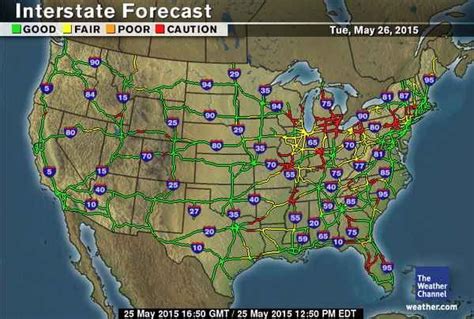 Interstate Forecast Maps - weather.com | Map, Weather, The weather channel