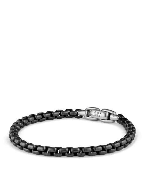 David Yurman Box Chain Bracelet in Stainless Steel (Black) for Men - Lyst