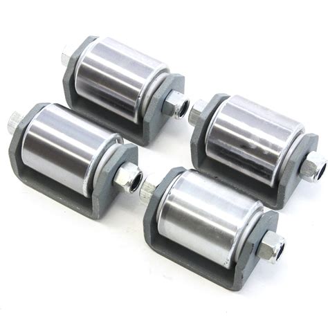 Buy 4 Heavy Duty Weld on Steel Micro 2 Inches Roller Heavy Duty Steel Mini Wheel Grease Fitting ...