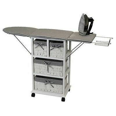 NEW Folding Ironing Board Laundry Cart 4 Bin Organizer Wheels Storage Iron Rest | Modern ironing ...