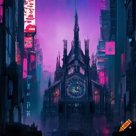 Cyberpunk cathedral