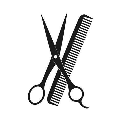 Scissors And Comb Vector