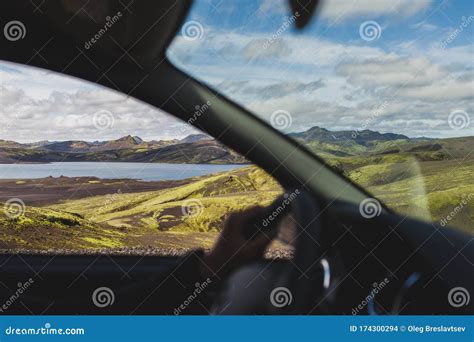 Travel To Iceland Highlands by Car. View of Lakagigar Black Volcanic ...