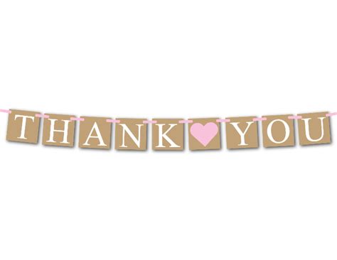 Printable Rustic Thank You Banner - DIY Wedding Decorations ...