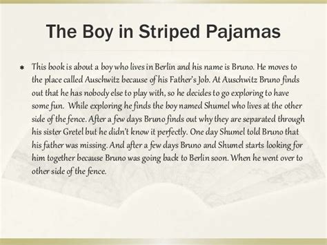 The boy in the striped pajamas final project