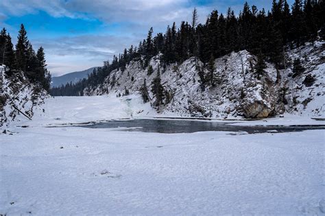 Winter scene of Bow Falls in Banff National Park with an o… | Flickr