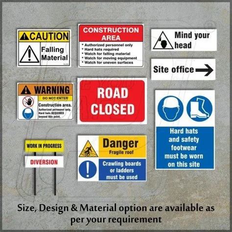 Construction Site Safety Sign Boards for Industries, Rs 180 /piece | ID: 11418331130