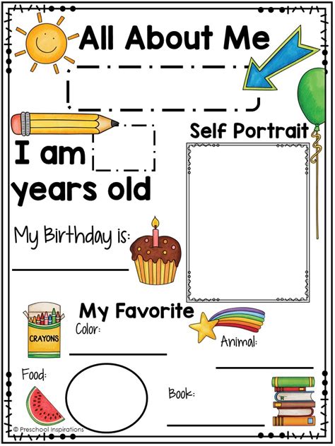 Printable All About Me Poster for a Preschool Theme - Preschool Inspirations