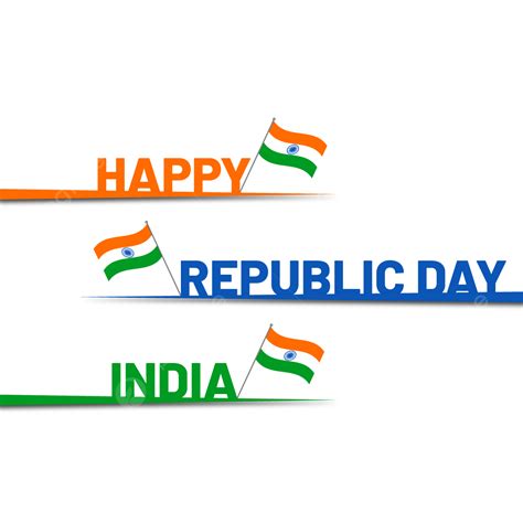 Indian Republic Day Vector Hd Images, Happy Republic Day Text Indian ...