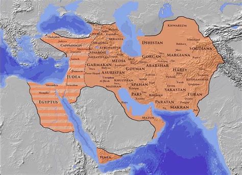 The Sassanid empire of Persia 224-651 CE at it's greatest territorial extant in 622 CE ...