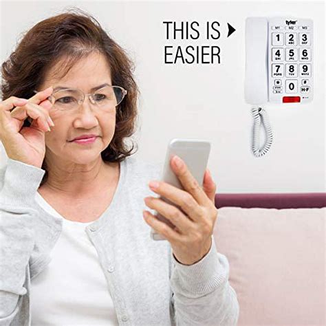 Tyler TBBP-3-WH Big Button Corded Phone with Speakerphone for Seniors and Ease of Use - Walmart.com