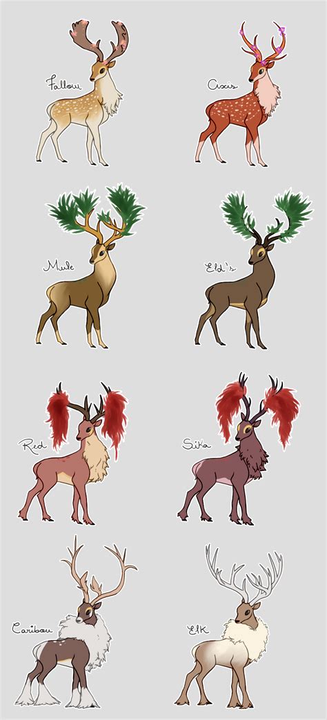 Sawsbuck Variations by backinthefarm on DeviantArt