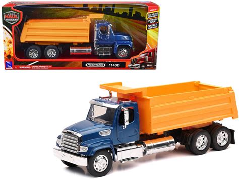 Freightliner 114SD Dump Truck Blue and Yellow "Long Haul Trucker ...