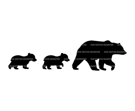 Mama Bear and Cubs Svg Bear Family Svg. Vector Cut File for - Etsy