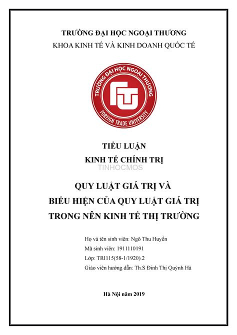 Hướng Dẫn Cách Trình Bày Tiểu Luận đúng Chuẩn Format Cho Sinh Viên