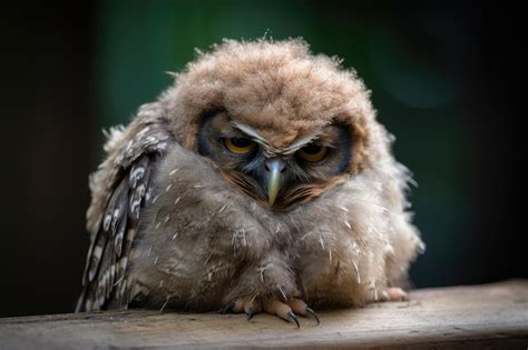 Premium AI Image | Baby owl with its eyes closed resting peacefully ...