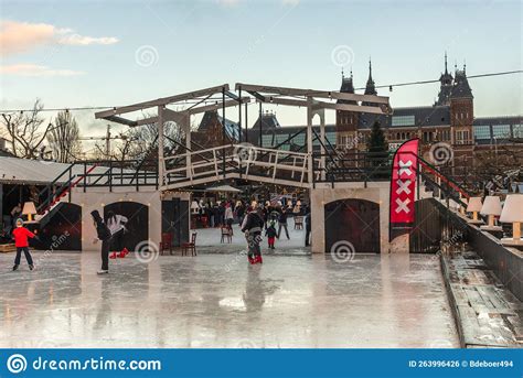 Amsterdam, Netherlands. December 2022. the Ice Skating Rink on the Museumplein in Amsterdam ...