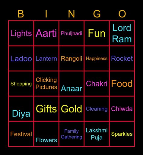 DIWALI TAMBOLA Bingo Card