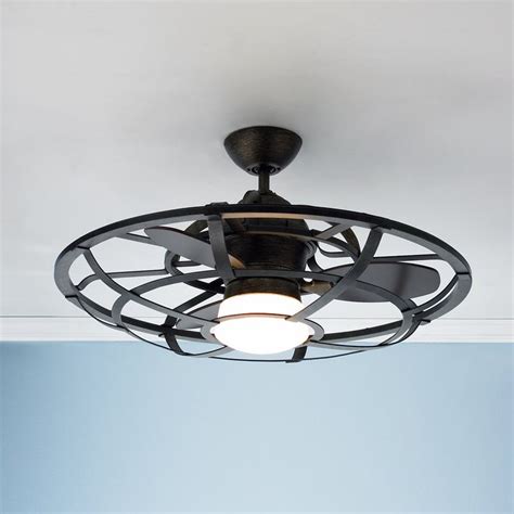 30" Industrial Cage Ceiling Fan | Ceiling fan shades, Fan light, Ceiling fan design