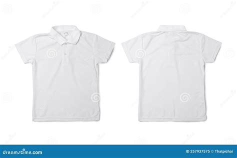 White Polo Shirt Mockup Isolated on White Background with Clipping Path. Stock Image - Image of ...