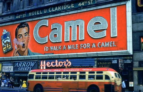 Smoking Camel Cigarettes billboard - New York City (undated kodachrome ...