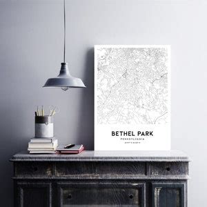 Bethel Park Map Print, Bethel Park Map Poster Wall Art, Pa City Map, Pennsylvania Print Street ...