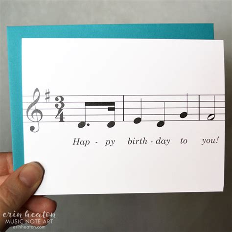 Happy Birthday Song Music Note Card - Unique Musician Birthday Cards – Erin Heaton Art