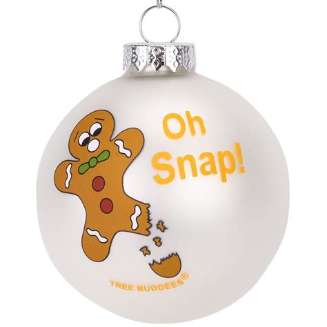 Tree Buddees Oh Snap! Funny Gingerbread Man Glass Christmas Ornament ...