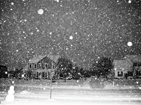 Snow Scene At Night Photograph