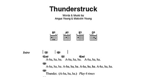 Thunderstruck (Guitar Chords/Lyrics) - Print Sheet Music Now