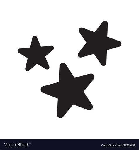 Stars Thin Line Three Stars Vector Illustration Isolated On Christmas Decoration Outline Style ...