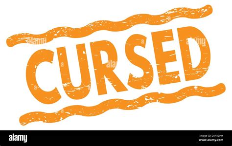 CURSED text written on orange lines stamp sign Stock Photo - Alamy