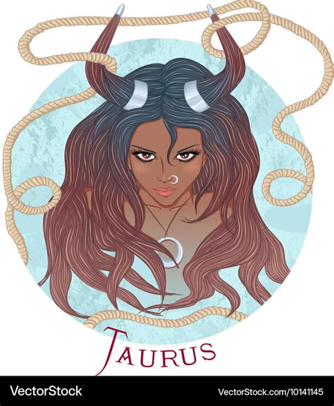 Astrological sign taurus as a african girl Vector Image