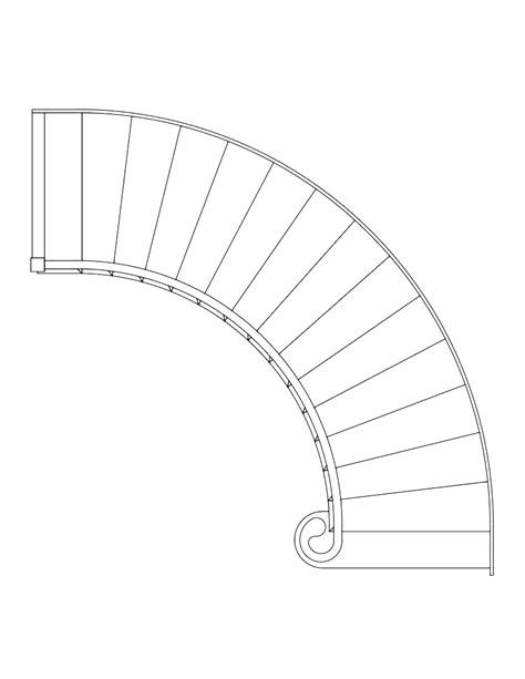 Spiral Stairs Plan Dimensions