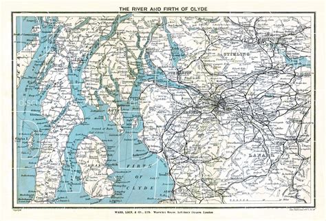 Old map of the vicinities of the River of Clyde and Firth of Clyde in 1909. Buy vintage map ...