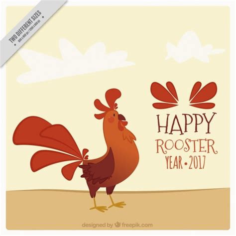 Premium Vector | Nice background of the rooster year 2017