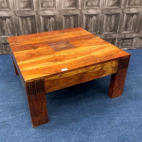 Lot 229 - A MODERN RUSTIC SQUARE COFFEE TABLE