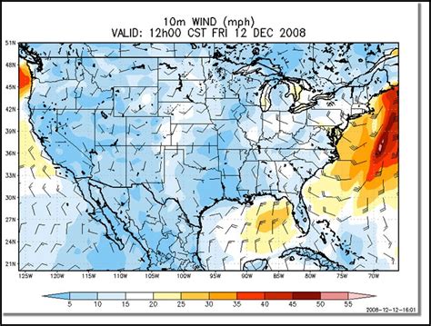 US Wind Forecast Map - Custom Weather