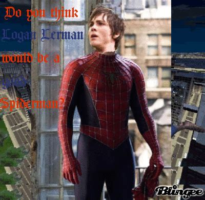 Logan Lerman as Spiderman Picture #107543581 | Blingee.com