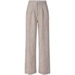 Women's striped linen trousers, Brown-White | Manufactum