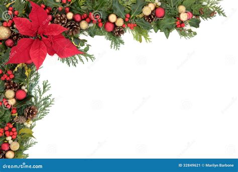 Poinsettia Flower Border stock image. Image of winter - 32849621