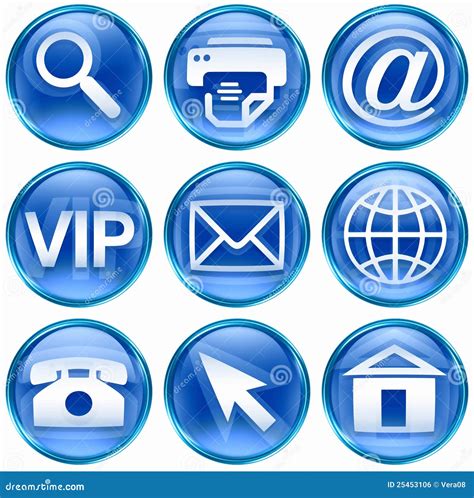 Set Icon Blue #02. Royalty Free Stock Image - Image: 25453106