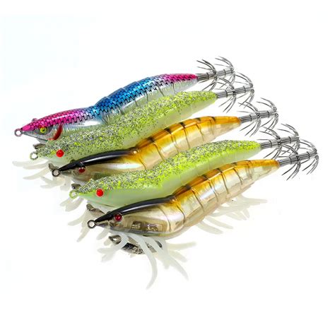 3/5 pcs Fishing Shrimp Lure Prawn Squid Bait Hard Artificial Fishing ...