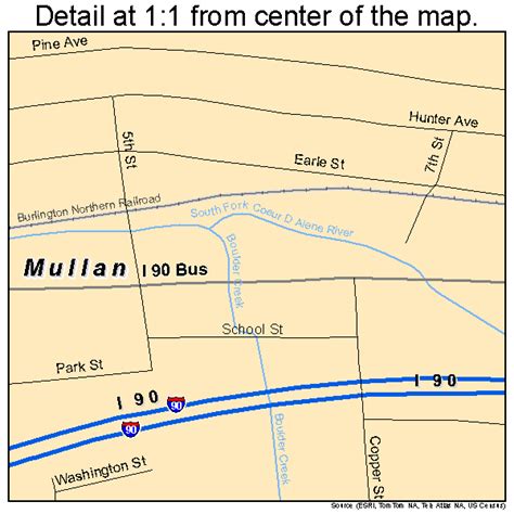 Mullan Idaho Street Map 1655630