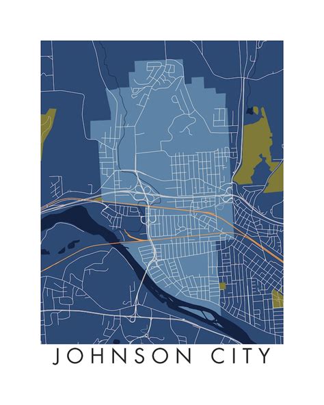 Johnson City NY Map Print / Unframed Paper Print - Etsy