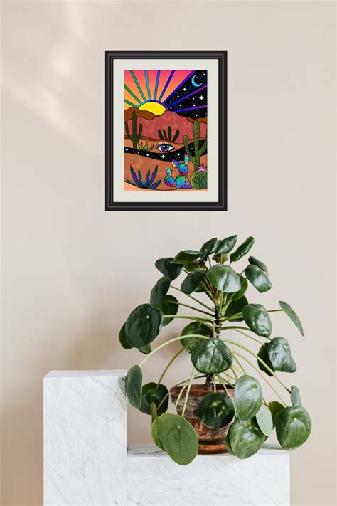 Desert Cactus Art Print - Etsy