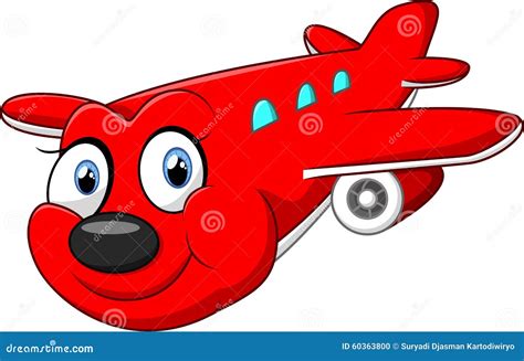 Red Cartoon Airplane Stock Illustration - Image: 60363800