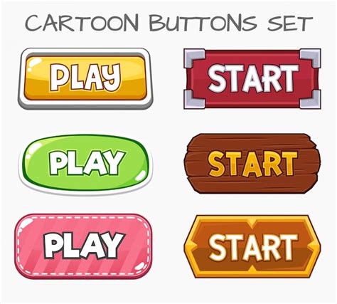 Premium Vector | Cartoon buttons set game.Vector illustration