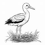 Bocian Kolorowanka Cegonha Stork Kolorowanki Parada Ptaki Jedzenia  sketch template