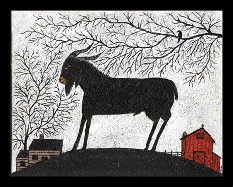 Black Goat Folk Art in 2024 | Goat art, Folk illustration, Folk art